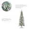 7.5ft. Pre-Lit Flocked Pencil Spruce Artificial Christmas Tree, Warm White LED Lights